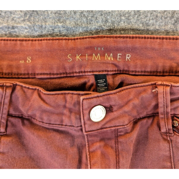 White House Black Market Jeans 8 Women's Red Skinny Skimmer Stretch Cotton - Picture 4 of 14